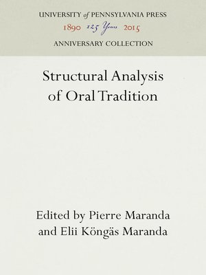 cover image of Structural Analysis of Oral Tradition